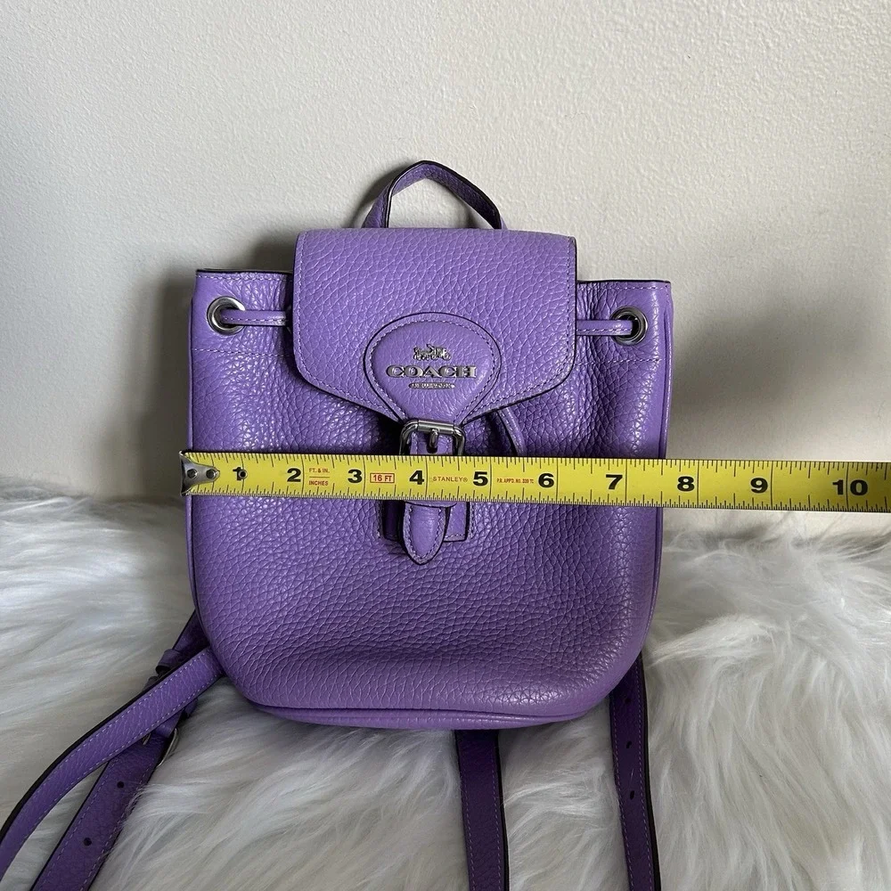 Coach‎ Amelia Mini Purple Pebbled Leather Backpack Excellent